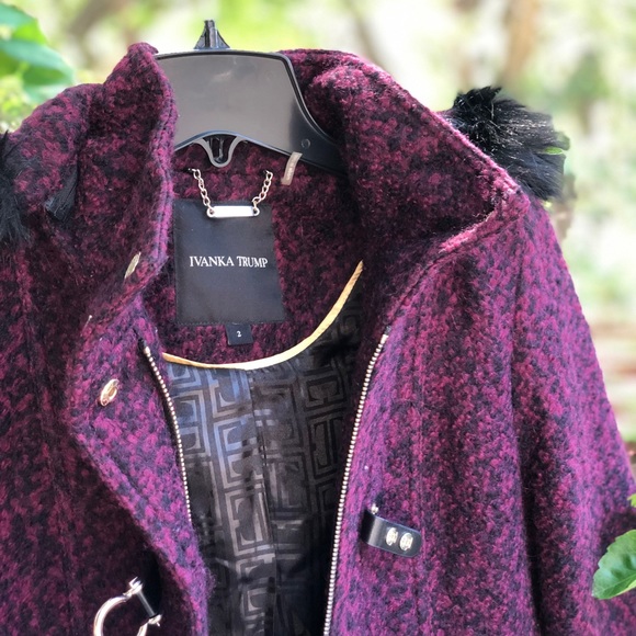 Ivanka Trump Black Purple Will Winter Coat - Picture 4 of 10